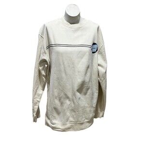 Santa Cruz Crewneck Sweatshirt Mens 2XL Ivory Opus Dot Logo Skate